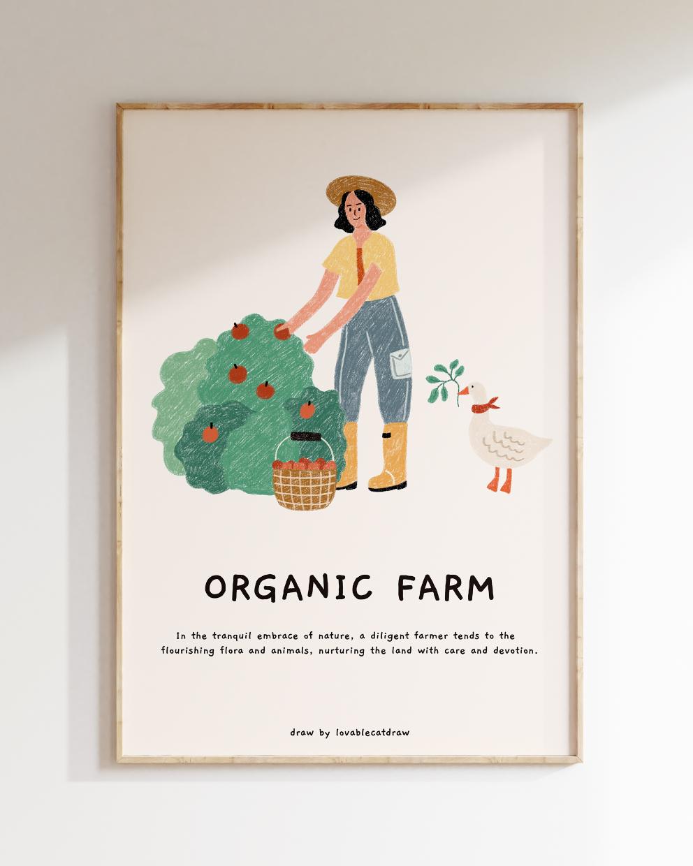 시골과 자연 핸드드로잉 포스터 Organic Farm Poster Wall Art