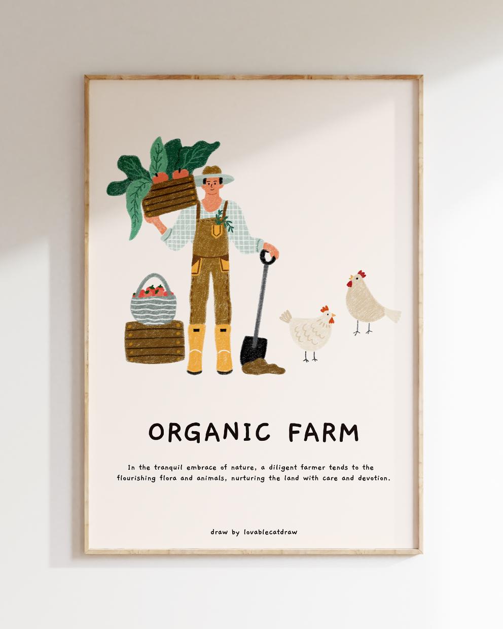 시골과 자연 핸드드로잉 포스터 Organic Farm Poster Wall Art