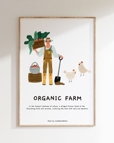 시골과 자연 핸드드로잉 포스터 Organic Farm Poster Wall Art